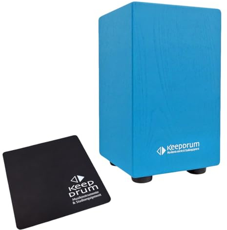 keepdrum DC1M-BL Junior Cajon - Taburete de tambor para niños, color azul + asiento