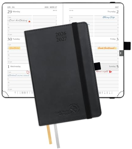 Poprun Planificateur de Poche 2026-2027, Taille de Porte-Monnaie - 10,2 x 15,9 cm, Calendrier de Poche (Juillet 2026-Juin 2027) pour Porte-Monnaie, Planificateur Hebdomadaire Petit Académique avec