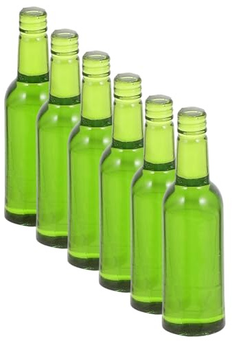 Gogogmee Set 6 Mini Bottiglie di Birra e Vino in Resina per Casa delle Bambole, Miniature Decorative Verdi, Accessori per Sala da Pranzo in Miniatura, Giocattolo Bottiglie Piccole