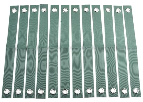 QOXEZY Lot de 12 sangles de soutien pour arbres et arbustes en nylon résistant aux intempéries avec boucles renforcées en laiton blanc, 40 x 3,8 cm