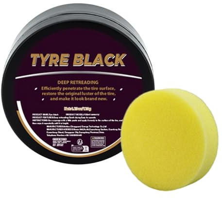 Wimnqie per Pneumatici, lucentezza dei Cerchioni, 120 g, Delicato Rivestimento Nero, Pasta per la Cura degli Pneumatici, Prodotti per la Cura delle Ruote, per Pneumatici Durevole e Lucida