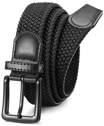 VONMELLI Elastic Belt for Men, Mens Belts Casual for Jeans Pants Woven Braided Web Belt for Golf 1.3 inches Width