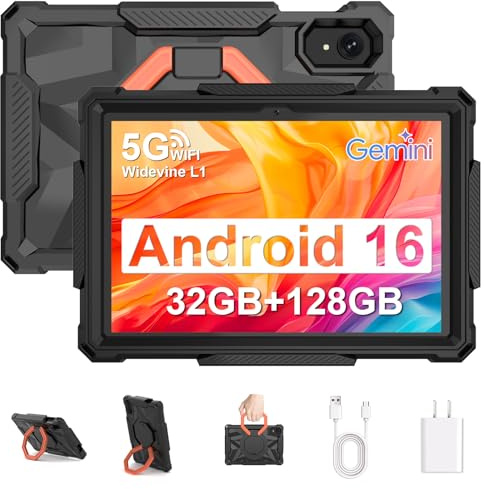 EHFiDC Tablet 10 Inch Android 16 Tablets, 32GB RAM 128GB ROM 2TB Expand, 2.2GHz Octa-Core, 6000mAh, 5G WiFi, HD IPS Display, Widevine L1, Drop-Proof EVA Case