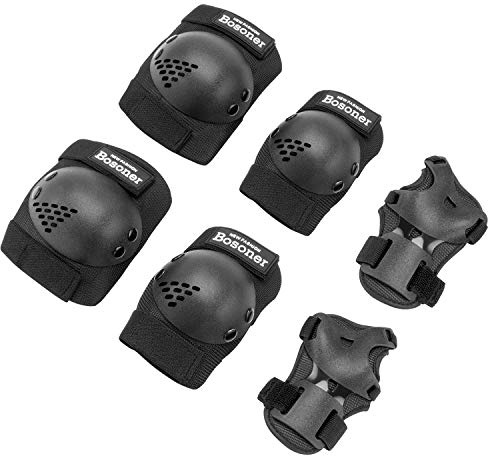 BOSONER Kids/Youth Knee Pad Elbow Pads for Roller Skates Cycling BMX Bike Skateboard Inline Rollerblading, Skating Skatings Scooter Riding Sports