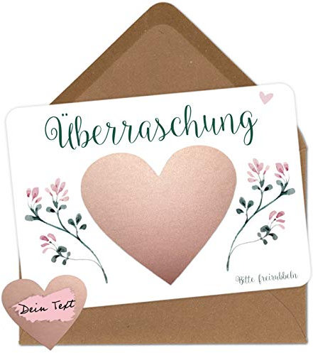 OWLBOOK 5 Rubbelkarten zum selber beschriften - Überraschung - Rubbellos für eigenen Text | Geschenke für Frauen Geburtstagsgeschenke | Ostergeschenke für Erwachsene | Geschenkgutschein