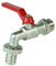 GASMIS Auslaufhahn 1 Zoll AG - Made in Italy - Wasserhahn aus Messing vernickelt für Innen und Außen, mit Schlauchverschraubung, Kugelauslaufhahn 1 1/4 Abgang, Rot, 1 Stück