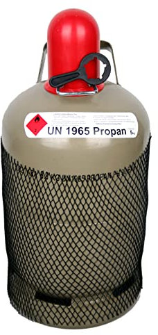 Grodenberg 5 kg Propangasflasche Gasflasche Stahlflasche Grau Eigentumsflasche Fabrikneu mind. 9 Jahre TÜV leer/ungefüllt mit Flaschenschlüssel Set