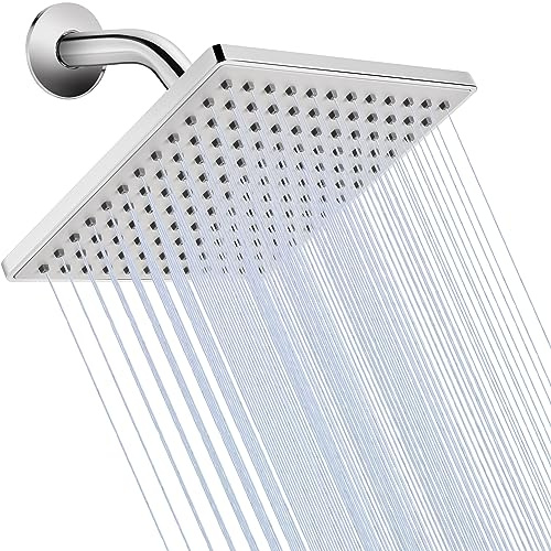 Sjungande regn 20 cm fast regnduschhuvud – regnfall – lyx modern look – fyrkantigt justerbart duschmunstycke