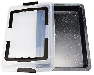 Auflaufform 42 x 28 x 7 cm Backblech mit Transprotdeckel