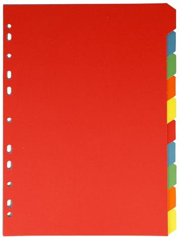 Westcott Register für Ordner A4 | Trennblätter für Din A4 Ordner | 10 farbige Tabs in 5 Farben als Ordner Organizer | Robuste 160g/m² mit Eurolochung | E-1733312 00
