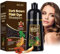 500ML Haarfarbe,Natürliche Dunkelbraun Haarfärbeshampoo,Hair Dye Shampoo 3 IN 1 Gegen Graue Haare-Instant Hair Color Shampoo,Haarfärbung,Sofort-Haarfarben-Shampoo für Männer Frauen