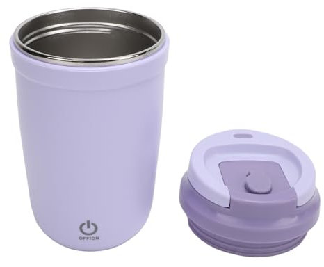 Self Mixing Cup, Self Stirring Coffee Mug 350ml Stainless Steel USB Rechargeable IP6 Auto Magnetic Self Mixing Cup to Stir Coffee Mixed Milk Tea (Purple)