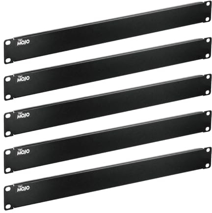 Tecmojo Panel en blanco de 1U, placa de montaje en rack para servidores de 19 pulgadas, estante de red, recintos y armarios, color negro (paquete de 5 unidades 1U sólido)