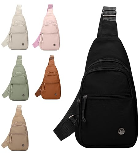 Mayoii Foldie Cross Body Bag Women Water-resistant Sling Bag Women with Wide Strap,Lightweight Foldie Travel Bag Cross Body,Multi-Pocket Crossbody Bags for Women (B-Black, One Size)