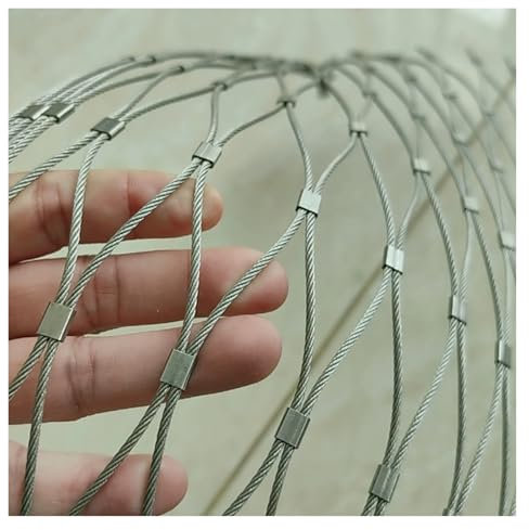 DTVEW Malla Flexible de Cuerda de Acero Inoxidable, Valla de Protección de Escalera 5cm/1.5mm Malla de Jardín, Red para Jaulas de Animales(0.8x1m)