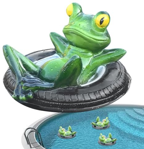 Staty, Damm Flytande Dekoration, Djur Skulptur Vila På Däck Utomhusdekoration För Inomhus Pool Patio Eller Trädgård