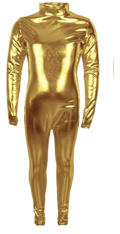 Generico Body da Ginnastica da Bambino, A Maniche Lunghe, Effetto Bagnato, Lucido, Metallizzato, per Lo Sport, Tuta da Ginnastica in Metallo Travestimento Bambina Costume Bambina