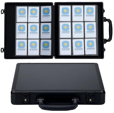 Azamou Premium 9-Pocket Hard Case Card Binder - 450 Cards for Collectible TCG MTG YGO Sports Cards | Not for Top Loaders/Sleeves (Black 450-Sleeve-Free)