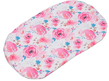 Fdit Housse de Berceau pour bébé, Douce, Respirante, Lavable, pour Chaise Longue pour nouveau-né, Adaptée aux Quatre Saisons (Fleur rose tachée)