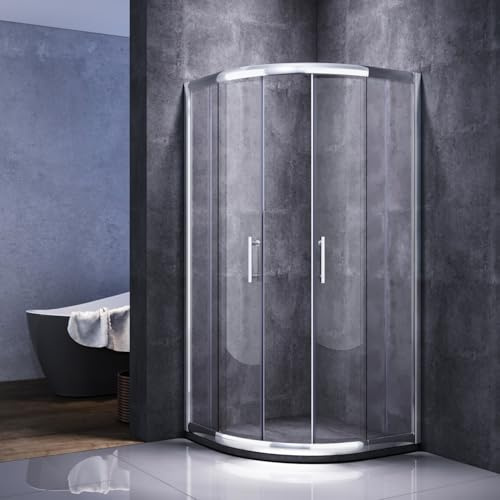 Cabina de ducha redonda ducha 90 x 90 eckeinstieg Mampara de puerta corredera de ducha Cuadrante para cuarto de baño