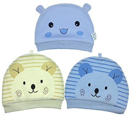 Tyidalin 3 Stücke Baby Mütze Neugeborene Unisex Mützchen 100% Baumwolle Hüte Gestreifte Beanie Babymütze Kleine Raupe Geburtsgeschenk Für 0-3 Monaten Mädchen Jungen