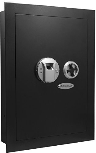 Barska Biometric Fingerprint Wall Safe with Adjustable Shelves – Steel Security Safe with Pry-Resistant Deadbolts, Mountable for Home, Office, and Business Use - In wall safe - Hidden Safe Cabinet