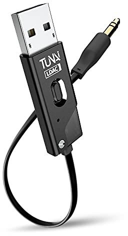 TUNAI Firefly Chat LDAC Bluetooth AUX Adapter - Récepteur Bluetooth 5.0 sans fil avec kit mains libres pour la voiture et le système stéréo de la maison