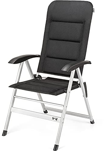 Trail Reclining Camping Chair, Folding Lightweight Aluminium Recliner with 7 Positions, Sponge-Padded Seat, Backrest & Headrest, Breathable Luxury Mesh, 150kg Capacity, Folds to 100cm x 60cm x 12cm