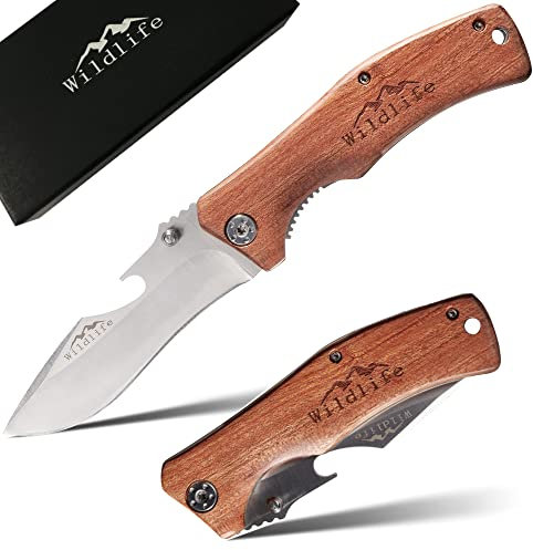 Wildlife® Outdoor Messer & Survival Messer / als Camping Zubehör und Taschenmesser / Klappmesser / Jagdmesser / Schnitzmesser / Gürtelmesser ideal für Angeln Wandern Grillen Prepper und Abenteuer