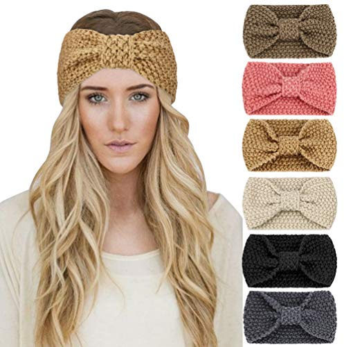 DRESHOW 6 Piezas Diadema Mujer Invierno Diadema Cabeza Anchas Cabello Turbante Banda Accesorio Pelo para Mujer Niñas