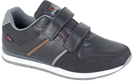 Route 21 Mens Touch Fastening Leisure/Casual Trainers Black 8 UK