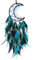 Acchiappasogni lunare da appendere alla parete, design con piume, decorazione per la casa, regalo per la casa, da appendere alla parete, regalo per adulti, bambini, amici (nero e blu)