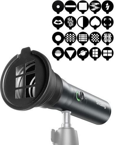 SMALLRIG Linterna de Fotografía LED RGB, Luz Ambiental Estampada de Aleación de Aluminio de 7500mAh, Luz de Relleno de 4 Colores con 20 Filtros de Luz Estampada, RF10C - 4634