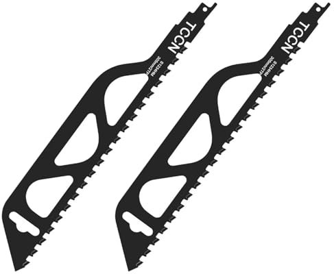 2 hojas de sierra de sable, hoja de sierra de sable de ladrillo, hoja de sierra sable de carburo para corte de madera, metal, Beton y ladrillo (305 mm)