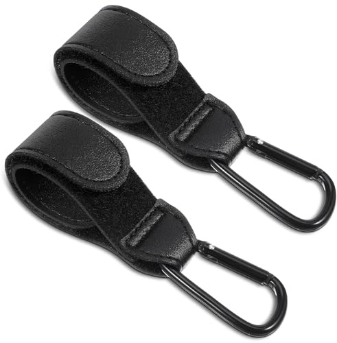 2 Pz Passeggino Gancio per Passeggino in Pelle PU Supporto per Passeggino Nero Accessori per Borsa per Pannolini