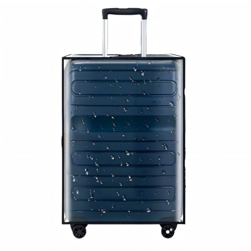 DATAENTROPYSAL 30 Inch Clear PVC Luggage Cover, Waterproof Suitcase Protector with Tag Pocket, Reusable Dustproof Travel Cover for 30” Checked Luggage