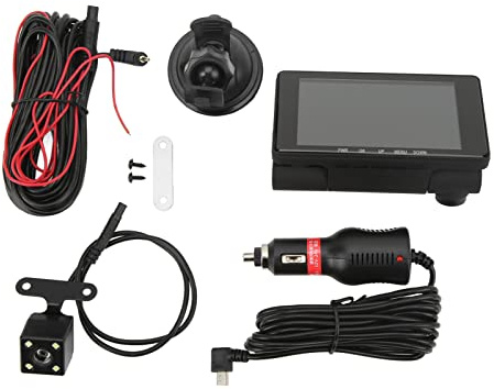 Cámara de Tablero de Triple Lente Grabadora de conducción de automóvil Cámara de visión Nocturna Delantera Interior Trasera con GPS Grabación en Bucle de inducción por Gravedad