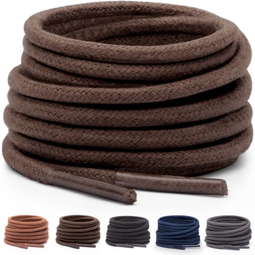 Miscly Shoe Laces for Dress Shoes - Round Oxford Shoelaces for Men - Multiple Lengths and Colors Available - Dark Brown, 40″ (102 CM)