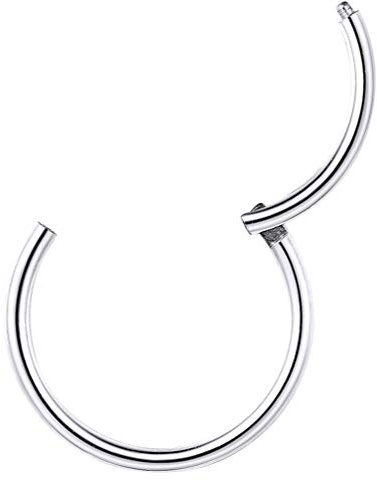 PROSTEEL Piercing för näsa, läppar, örhänge, Piercing Smycken, tjocklek 20G, ring för näsa och läppar, diameter 8 mm, rostfritt stål, silver (presentförpackning), Rostfritt stål