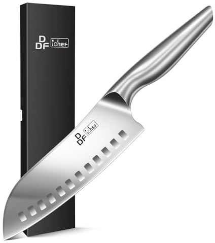 DDF iohEF Kitchen Knife, Chef's Knife In Japanese Stainless Steel Professional Santoku Cooking Knife, 7 Inch Non-slip Ultra Sharp Knife with Ergonomic Handle