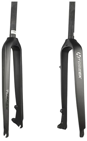 BestParts Toseek MTB Front Fork 1-1/8 Full Carbon Fiber Rigid Disc Brake 3K T800, Threadless Straight Tube Superlight Mountain Bike Forks 28.6mm, 29