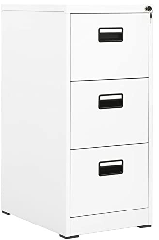 Gecheer Armario archivador de acero con 3 cajones, capacidad total 135 kg, Blanco, 46 x 62 x 102,5 cm Modelo YHSLYD-336274ESYJXRXZY