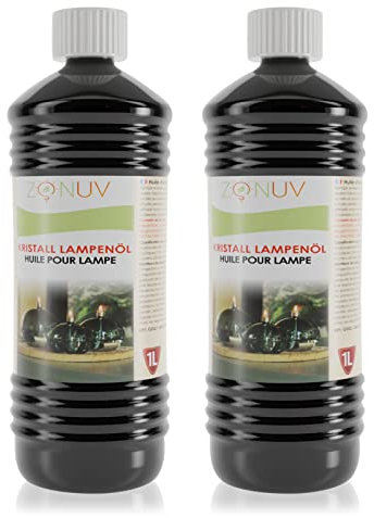 ZONUV Huile de lampe à paraffine Liquide Pure à 99% pour les lampes à kérosène, les torches et les lampes à huile, combustible liquide, utilisation intérieure et extérieure (2 litre) (un paquet de 2)
