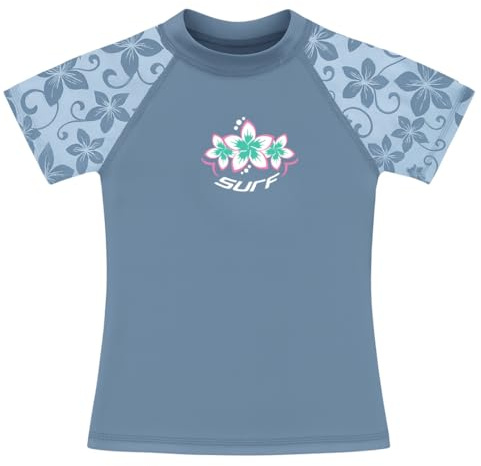 Kidz Swimmers Rashguard anti-UV UPF 50+ Denim délavé pour fille, Denim décoloré, 13-14 ans