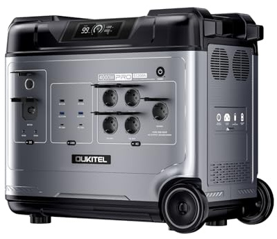 OUKITEL P5000 PRO - Power station portatile 4000 W, 5120 Wh con batteria LiFePO4, 5 uscite AC per emergenze/interruzioni di corrente/uso domestico