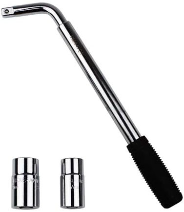 TMRBBesty Ausziehbarer Radschlüssel 6 Ecken Teleskop Radmutternschlüssel wheel wrench car 17/19/21/23mm Steckschlüssel-Einsatz, für Auto Van LKW Wohnwagen Reifen Reparatur