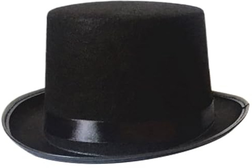 Kalastussaari Magician Hat Formal Wide Brim Top Hats for Men Women Felt Black Top Hat for Magician Costume Decorative Top Hat for Halloween, Show, Cosplay Top Hats for Men