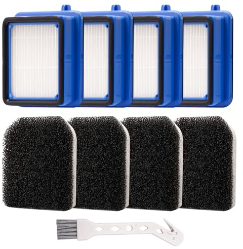 Fettwal 4 Stück Filter Zubehör für AEG QX6 QX7 QX8-2 ASKW1 Staubsauger, Staubsauger Filter Set für AEG ASKW1, mit 4 Vormotorfilter&4 Hygienefilter Waschbar, 1 Reinigungsbürste