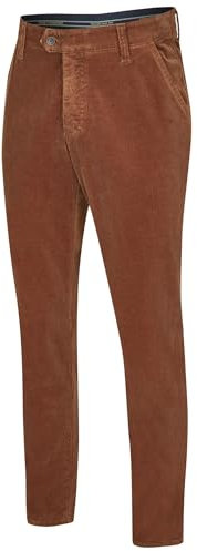 Club of Comfort - Herren Flat Front-Hose High Stretch Feincord, Garvey (8200), Größe:27, Farbe:Beige (32)