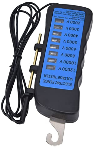Probador de Cerca Eléctrica, Probador de Voltaje Probador de Voltaje de Cerca de Neón de 12 KV con 8 Luces Indicadoras de Neón Probador de Cerca Impermeable para Granjas